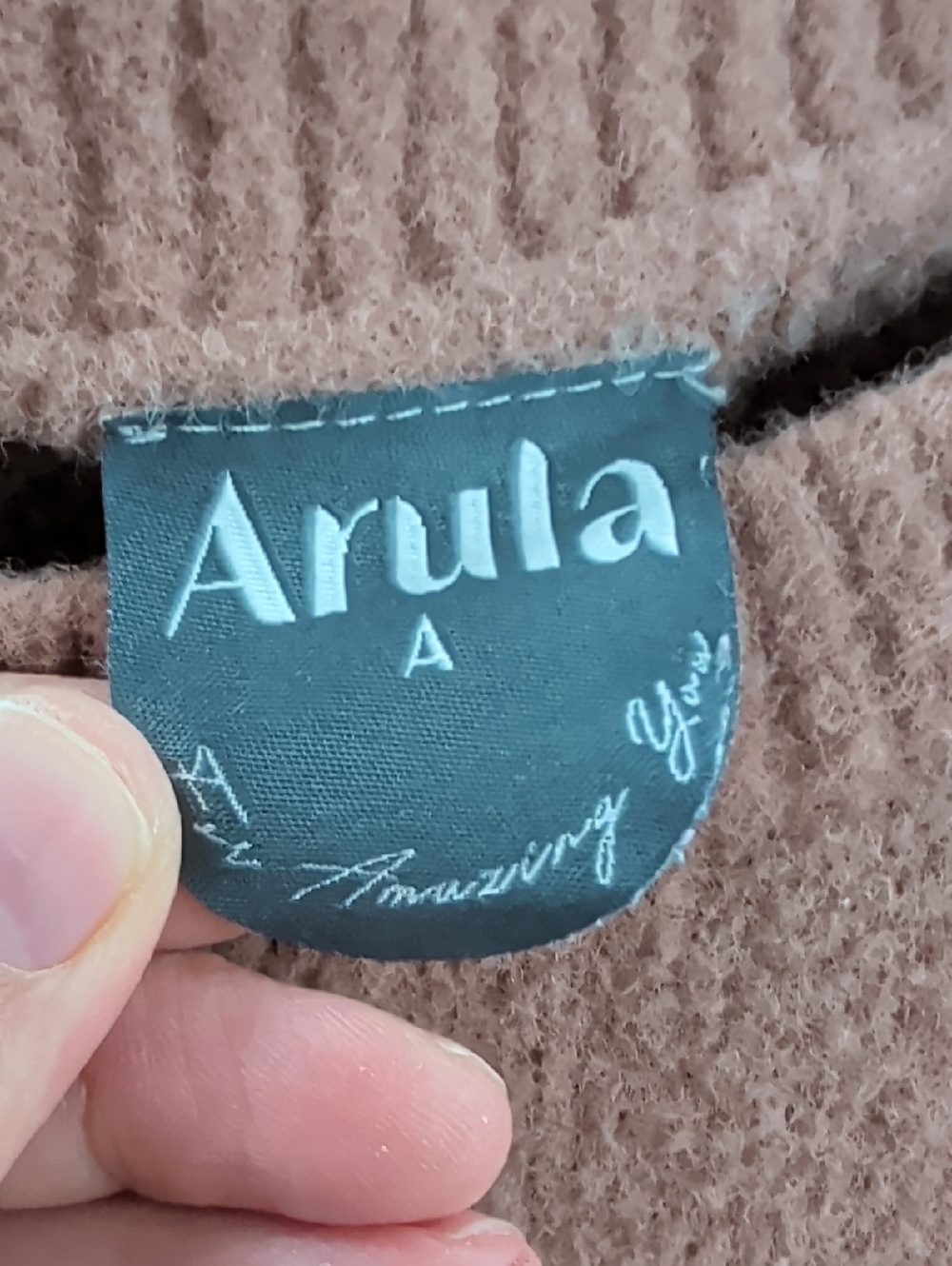 ARULA Starfish Super Soft Pattern Plush Crewneck Sweater in Blush - Picture 3 of 5